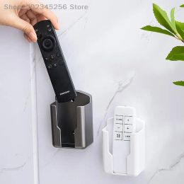 1pc Remote Control Holder Wall Mounted Storage Box Cosmetic Bathroom Rack Shelf Adhesive Home Mobile Phone Plug Case