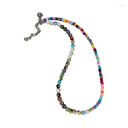 Chains Bohemian Hand-woven Seed Bead Coloured Necklace Coloured Glaze Rice