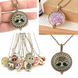 High Quality Aroma Vintage Necklace Owl Pattern Antique Pendant Charm Aromatherapy Perfume Locket Essential Oil Diffuser Jewellery