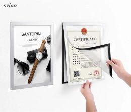 equipment 5 pcs A4 Flexible PVC Frame for Pictures Documents Notice Posters Wall Mounted Silver Frame