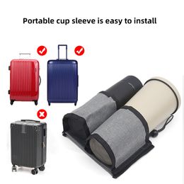 Luggage Travel Cup Holder Free Hand Travel Luggage Drink Bottle Bag Durable Travel Cup Storage Bag Fits All Suitcase Handles