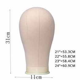 Canvas Block Wig Head, Wig Stand Tripod with Head, Mannequin Head for Wigs, Manikin Head Block for Wigs Making Display