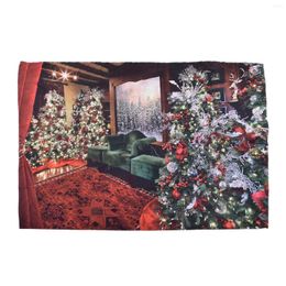 Tapestries Christmas Tree Tapestry Window Decorative Background Polyester Fiber For Dining Room Living