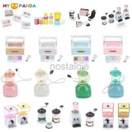 Kitchens Play Food 1 12 Dollhouse Miniature Appliances Fruit Juice Ice Cream Machine Juicer Drink Cup Dolls Kitchen Store Commercial Play House Toy 2443