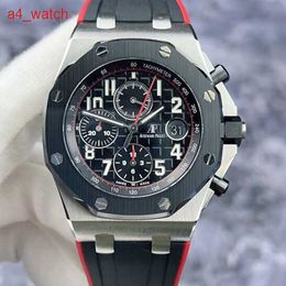 Custom AP Wrist Watch Royal Oak Offshore Series 26470SO Commonly Known As Vampire Black Plate Red Needle Date Timing Function Automatic Mechanical Watch