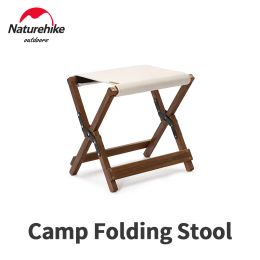 Furnishings Naturehike Ultralight Folding Storage Chair Portable Outdoor Camping Solid Wood Stool