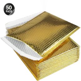 Mailers 50 Pcs Golden Bubble Mailers Pink Poly Bubble Mailer Self Seal Padded Envelopes Gift Bags Laser Packaging Envelope Bags For Book