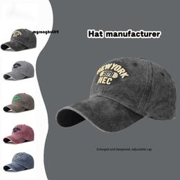 baseball cap 2024 Spring New American Women's Washed Letter Minimalist Baseball Men's Mountaineering Versatile Duck Tongue Hat