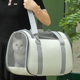 Cat Carriers Portable Bag Breathable Foldable Outdoor Travel Pet Shoulder Carrier Bags With High Quality Safety Zipper