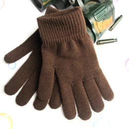 Women Cashmere Knitted Gloves Autumn Hand Warmer Winter Thicken Lining Full Fingered Mittens Skiing Short Wrist Gloves Warm