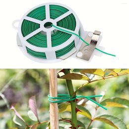 Decorative Flowers Garden Twist Ties Climbing Green Plant With Cutter For Gardening Office Organisation Home (40m)