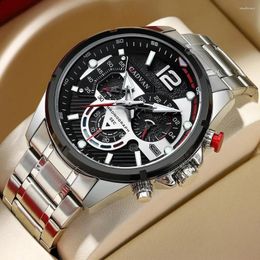 Wristwatches CADVAN Mens Watches Top Chronograph Quartz Men Watch Waterproof Sport Wrist Stainless Steel Male Clock