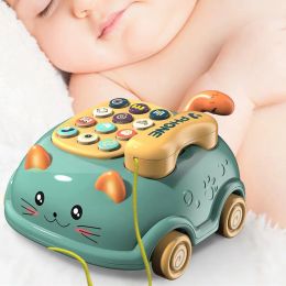 Electronic Baby Phone Toy Children Mini Cat telephone Toy Phone Musical Music Sound Toys Infant Early Educational Mobile Phone