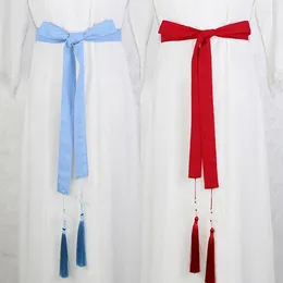 Belts Ancient Chinese Hanfu Belt Tassels Pendant Ribbon Japanese Traditional Kimono Cosplay Costume Waist Ornaments