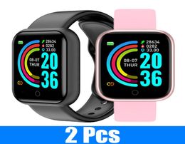 2 PCS Y68 Smart Watches Men Applewatch Fitness Tracker Compatible iPhone and Android Phones Watches Round Smartwatch Heart Digital4691981