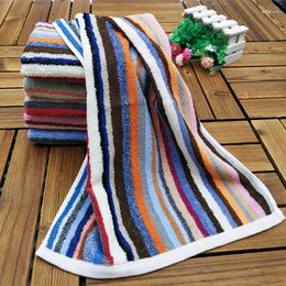 Towel 1 Piece 34x72cm Classic Striped Cotton Towels Double Sides Terry Face Hand Hair Home El Travel General Use 13"x28"