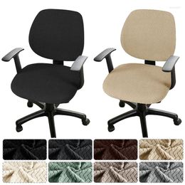 Chair Covers Jacquard Stretch Waterproof Office Computer Seat Slipcover Armchair Cover With Back Removable Protector Case