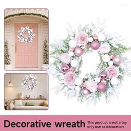 Decorative Flowers Christmas Wreath Front Door Valentine's Day Decor Pink Ball Ornaments For Window Indoor Outdoor Wedding Decoration