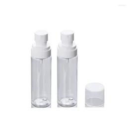 Storage Bottles 25pcs Refillable Plastic Round Empty 60ml 80ml 100ml Cosmetic Spray Lotion Portable Clear Essence Perfume Sample