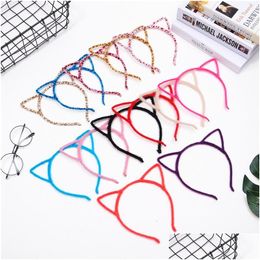Headbands Fashion P Girl Cat Ear Headband Y Mticolor Modelling Thin Hairband Little Devil Pressed Hair Accessories Drop Delivery Jewel Dhyzr
