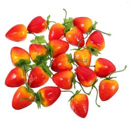 Party Decoration 3 Packs Simulated Strawberry Fake Artificial Fruits Toy Model Foam Strawberries Pretend Play Decor