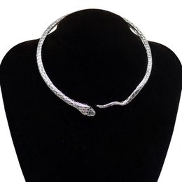 Metal Snake Shaped Necklaces for Women Fashion Personalised Design Trendy Choker Necklace Rhinestone Jewellery gift