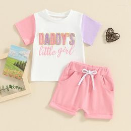 Clothing Sets Toddler Baby Boy Summer Clothes Block Colour Short Sleeve T-Shirt Top Striped Jogger Shorts 2Pcs Infant Outfits