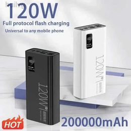 Cell Phone Power Banks 200000mAh Power Bank 120W Super Fast Charging 100% Sufficient Capacity Portable Battery Charger For iPhone Huawei 2443