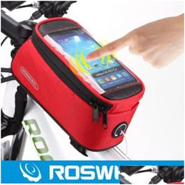 Panniers Bags Roswheel 42Quot 48Quot 55Quot Inch Waterproof Black Cycling Bike Bicycle Front Phone Bag Case Holder Zip Pouch For Phone Otpfx