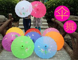 1pcs Chinese art umbrella bamboo frame silk parasol for wedding birthday party bride bridemaid hand-painted flower design