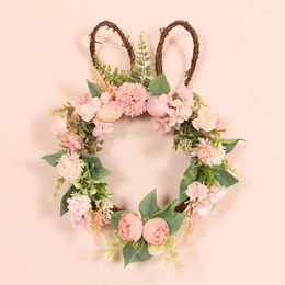 Party Decoration 35 45cm Easter Egg Wreath Door Wall Hanging Pendants Chrysanthemum Happy Day Decor For Home