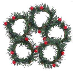 Decorative Flowers 5 Pcs Christmas Decorations Table Centrepieces Rings Ornament Wreath Hanging Wreaths Plastic For Front Door Tables