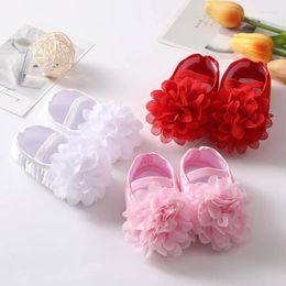 First Walkers Baby Girls Shoes Spring Born Lace Flowers Headband Sets Infant Anti-Slip Soft Sole Toddler Kids Baptism