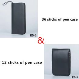 Bags 2PCS Fountain Pen/Roller Pen Black bag Colour Leather Zipper Case for 36 Pens 12 Pens new pencil bag