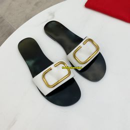 Luxury Designer Sandals Slippers Slides Black Brown Fashion Womens Flats Slipper Sliders chaussure pantoufle 2024