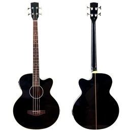 Guitar 4 String Electric Acoustic Bass Guitar High Gloss Spruce Wood Top 43 Inch Basswood Body Electric Folk Bass Guitar With EQ