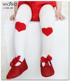 Babies girls tight baby kids nonslip princess pantyhose children love heart knitted leggings valentine039s day cotton bottom J4907728