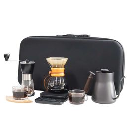 SOTECH Portable Pouring Hine Chemex Drip Philtre Set Espresso Americano Latte Suitable for Travel, Camping, Office, Home, Car Hiking (2 Cup Coffee Gift Set)