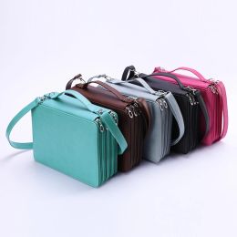 Cases 184 Slot Portable Coloured Pencil Case Holder Waterproof Large Capacity Pu Leather Pencil Bag For Student Gifts Art Supplies