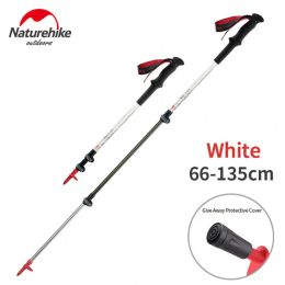 Sticks NatureHike 185g High Toughness Ultralight Carbon Fibre Aluminium Alloy Walking Stick externally locked telescopic Hiking Stick