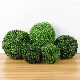 Decorative Flowers 18/23/28cm Artificial Milan Grass Ball Hanging Ornaments For Home Garden Yard El Wedding Decoration Green Plastic Fake