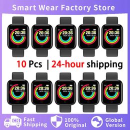 Wholesale 10 Pcs Y68 Smart Watch For Xiaomi Huawei Bracelet Men Women D20 Smartwatch Electronic Clock Fitness Monitor Birthday