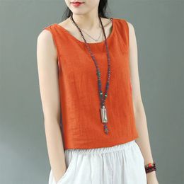 Fashion ONeck Solid Color Sleeveless Tank Top TShirts Womens Clothing Summer Loose Korean Tops Casual Tee Shirt 240403