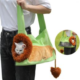 Cat Carriers Pet Bag Lion Shaped And Dog Canvas Large Capacity Anti Slip Shoulder Supplies Backpack