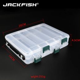 Boxes JACKFISH Double Layer PVC Fishing Box 20CM*15CM Bait Storage Case Fishing Lure Box Fishing Tackle Tool for Carp Fishing