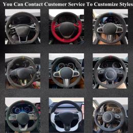 Customized Car Steering Wheel Braid Cover Non-slip Suede Car Accessories For Audi A3 (8P) A4 (B8) A5 A8 A8 L Q7 RS 4 S4 S5 S6