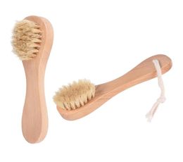 KEWLYSEU Wooden Natural Boar Bristles Facial Brush Dry Skin Bath Spa Brushes Remove Makeup Nail Scrubber7446620