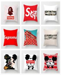 Classic designer signage pillow case cushion cover classic letter brand SU red pattern 45X45CM for home decoration throw pillowcas3121326