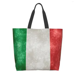 Shopping Bags Italian Flag Bag Reusable Tote Vintage Shoulder Casual Lightweight Large Capacity