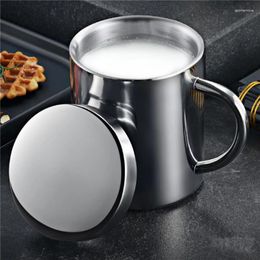 Mugs Double Wall Stainless Steel Coffee Mug With Lid Portable Cup Travel Tumbler Jug Milk Tea Cups Office Water